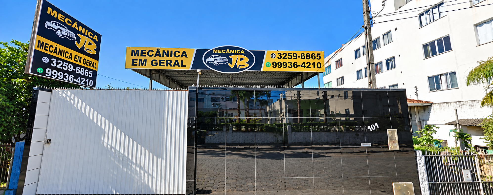Fachada da MECÂNICA JB no Roçado, São José